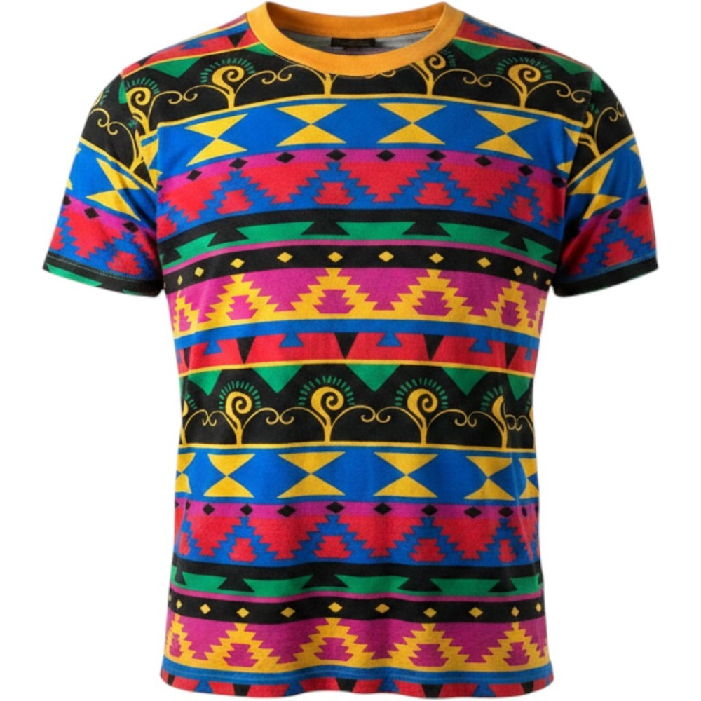 Start Fresh T Shirt Mens XXL Multicolor Geometric Tribal 90s Retro READ